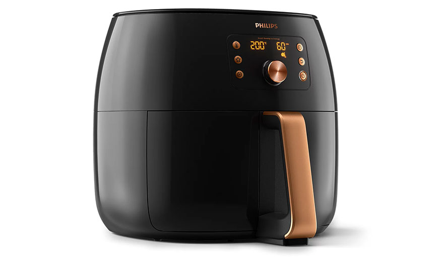 Philips Premium AirFryer XXL, 1.4Kg/7.3L, 2050-2225W, Black with Copper -  eXtra Saudi