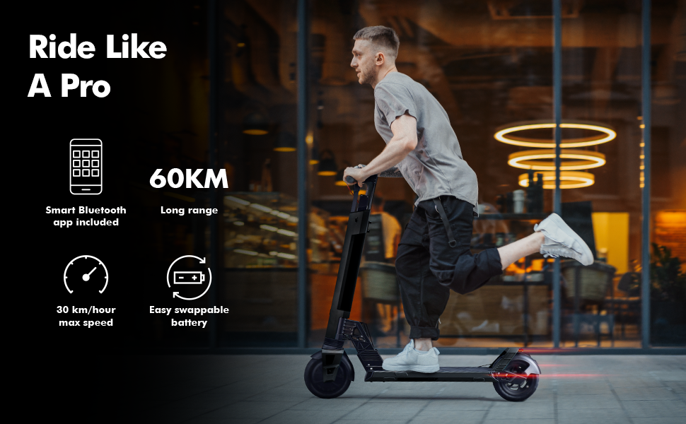 Switch, Electric Scooter Pro, Maximum Speed At 30Km/H, Black eXtra Saudi